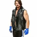 AJ Styles WWE Leather Vest with Hoodie