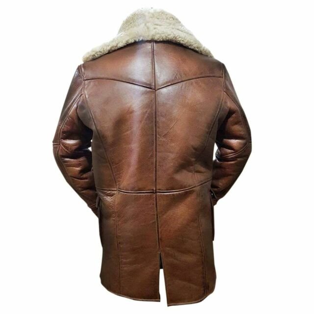 TOM HARDY BANE MENS REAL SHEARLING LEATHER COAT