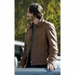 Keanue Reeves Brown Biker Leather Jacket