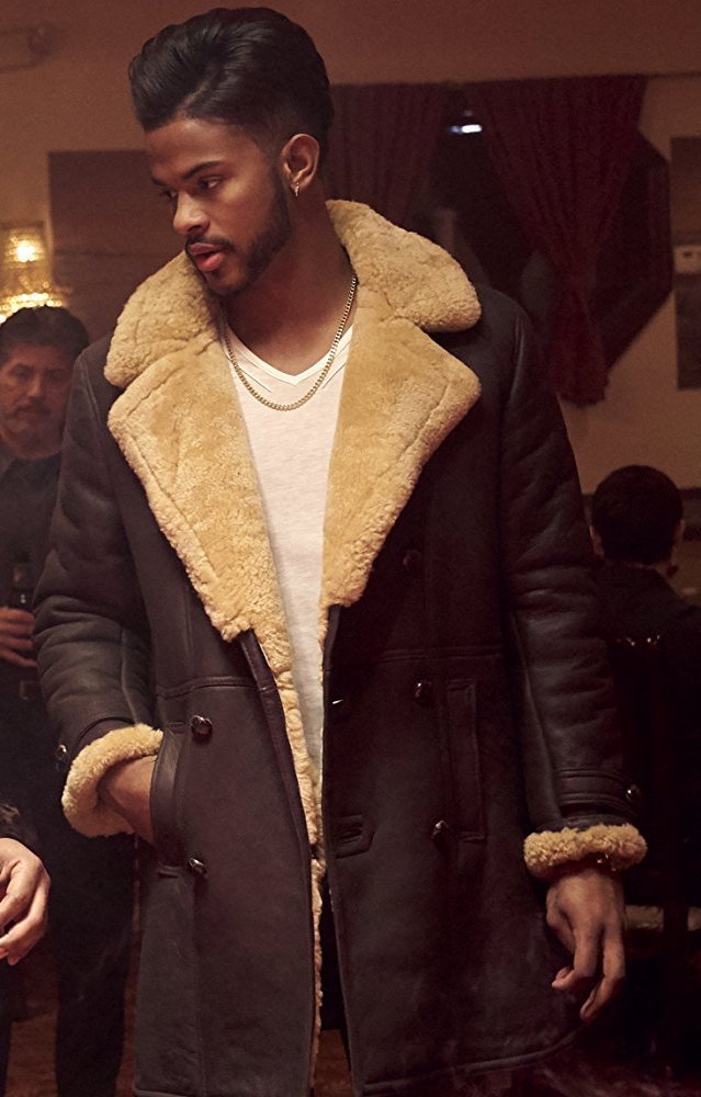 Superfly Trevor Jackson Brown Leather Shearling Coat
