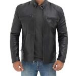 Vermont Black Cafe Racer Motorcycle Jacket