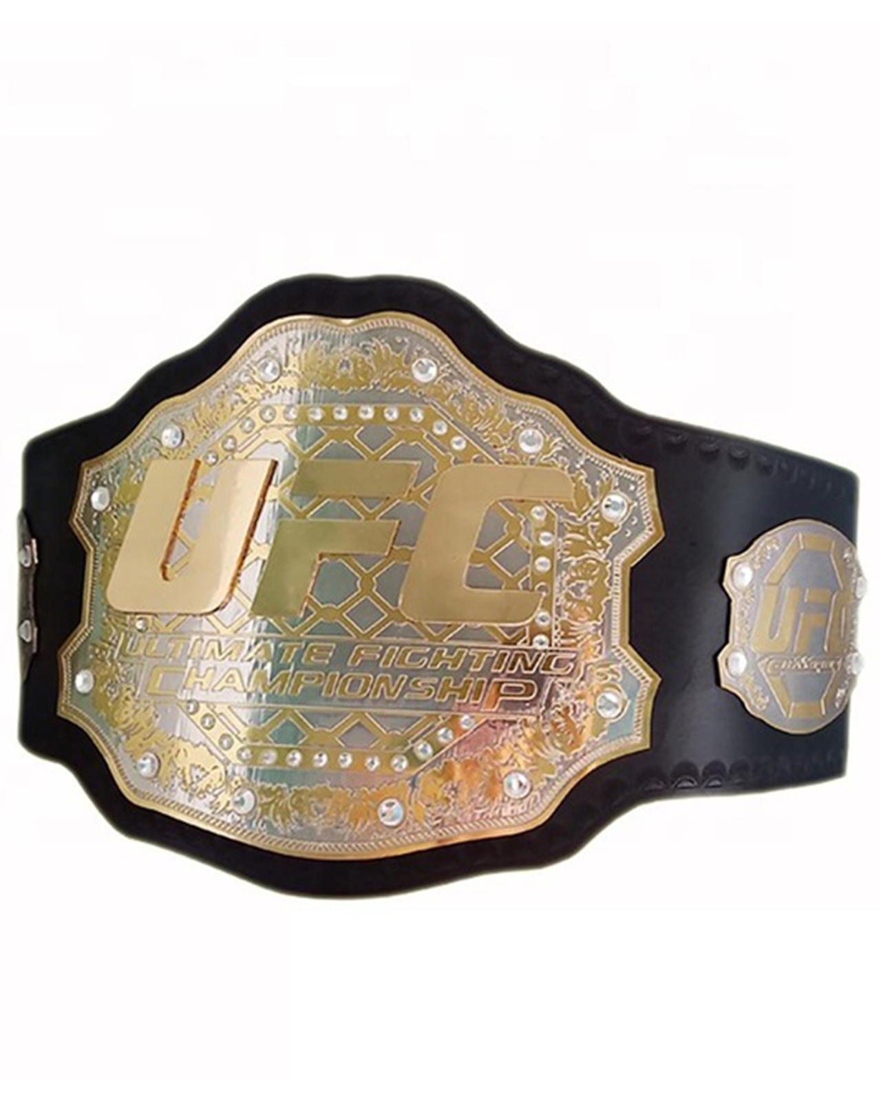 UFC Ultimate Fighting Champions Title Belt Leather Replica Metal Plates Adults 