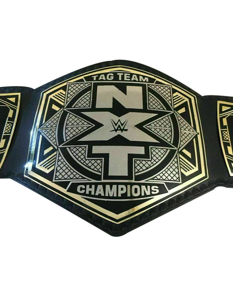 NXT Tag Team Wrestling Championship Belt Adult Size Leather Belt 2 mm Plates